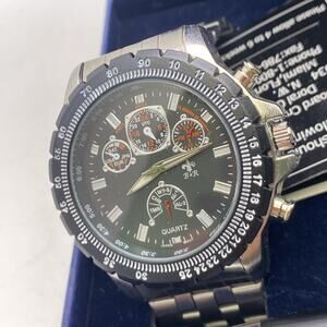 Bella And Rose Mens Tachymeter Race Style Watch Pen Gift Box Works New Battery